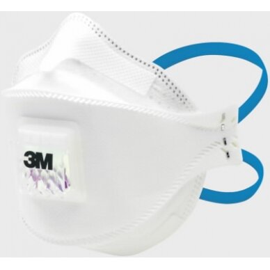 3M Respiratorius FFP2SL kietųjų dalelių, su vožtuvu 3M Respiratorius FFP2SL kietųjų dalelių, su vožtuvu