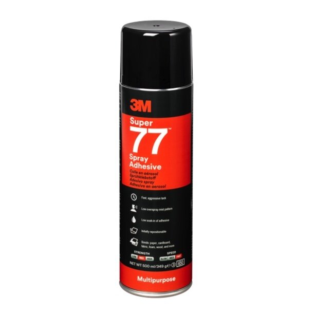 3M Universalūs aerozoliniai klijai Super 77 500ml/349g 3M Universalūs aerozoliniai klijai Super 77 500ml/349g
