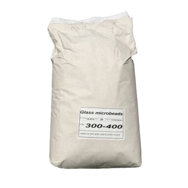 Abrazyvai stiklo rutuliukai (glass microbeads) 300-400 qm 25 kg maišas Abrazyvai stiklo rutuliukai (glass microbeads) 300-400 qm 25 kg maišas