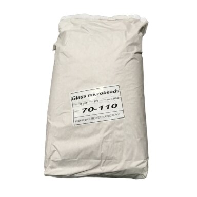 Abrazyvai stiklo rutuliukai (glass microbeads) 70-110 qm 25 kg maišas Abrazyvai stiklo rutuliukai (glass microbeads) 70-110 qm 25 kg maišas