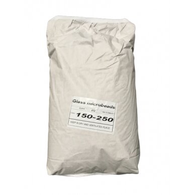 Abrazyvai stiklo rutuliukai (glass microbeads) 150-250 qm 25 kg maišas