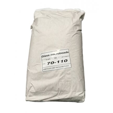 Abrazyvai stiklo rutuliukai (glass microbeads) 70-110 qm 25 kg maišas Abrazyvai stiklo rutuliukai (glass microbeads) 70-110 qm 25 kg maišas