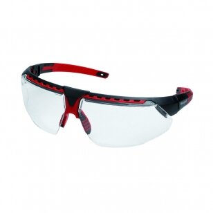 Honeywell Apsauginiai akiniai skaidrūs AVATAR HS BLK/RED FRM su apsauga nuo rasojimo ir subraižymų