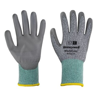 Honeywell Pirštinės Workeasy aplietos poliuretanu PU A3/C, 10 dydis, pilka (atsparios pjūviams) Honeywell Pirštinės Workeasy aplietos poliuretanu PU A3/C, 10 dydis, pilka (atsparios pjūviams)
