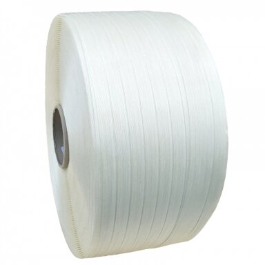 Tvirtinimo/ pakavimo juosta PET 16mm x 425m/450kg./M64 tekstilinė Tvirtinimo/ pakavimo juosta PET 16mm x 425m/450kg./M64 tekstilinė