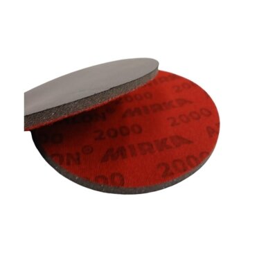 Kibus šlifavimo diskas Mirka Abralon 4442094 150mm P2000 J5, 5mm foam, red velour Kibus šlifavimo diskas Mirka Abralon 4442094 150mm P2000 J5, 5mm foam, red velour