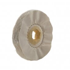 LEA Poliravimo diskas 100 mm x 15 mm, Hex vidinė skylė, (40 fold) Calico LG Loosefold, baltas
