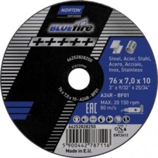 Norton pjovimo diskas A24R-BF01 76x7.0x10 Blue fire