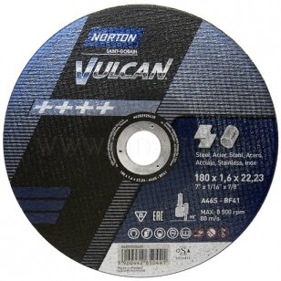 Norton pjovimo diskas A46S-BF41 180x1.6x22.23 VULCAN METAL/INOX