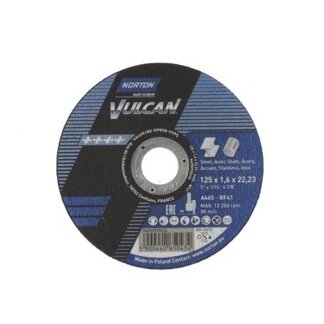 Norton pjovimo diskas A46S-BF41 125x1.6x22.23 VULCAN METAL/INOX Norton pjovimo diskas A46S-BF41 125x1.6x22.23 VULCAN METAL/INOX