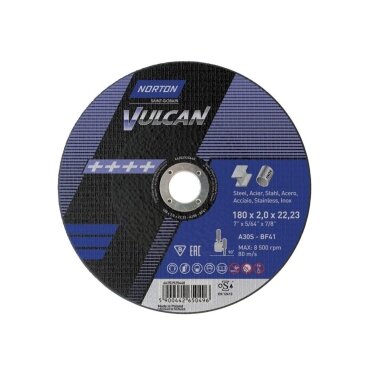 Norton pjovimo diskas A30S-BF41 180x2.0x22.23 VULCAN METAL/INOX Norton pjovimo diskas A30S-BF41 180x2.0x22.23 VULCAN METAL/INOX
