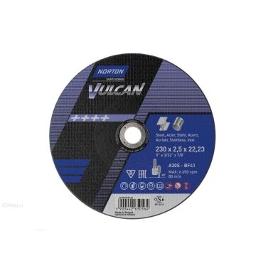 Norton pjovimo diskas A30S-BF41 230x2.5x22.23 VULCAN METAL/INOX Norton pjovimo diskas A30S-BF41 230x2.5x22.23 VULCAN METAL/INOX