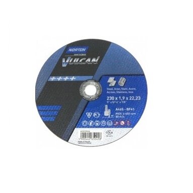Norton pjovimo diskas A46S-BF41 230x1.9x22.23 VULCAN METAL/INOX