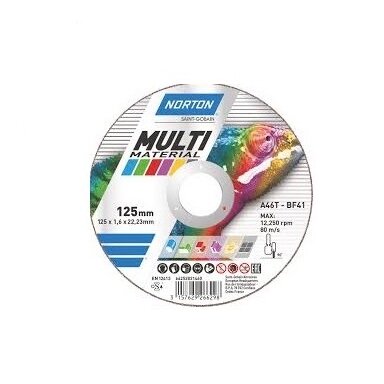 Norton pjovimo diskas C46T-BF41 125x1.6x22.23 Multi material Norton pjovimo diskas C46T-BF41 125x1.6x22.23 Multi material