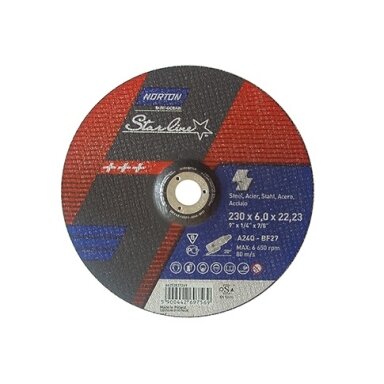Norton Šlifavimo diskas A24Q-BF27 230x6.4x22.23 STARLINE METAL