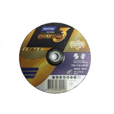 Norton Šlifavimo diskas NQ24P-BF27 125x7.0x22.23 Quantum 3 METAL/INOX