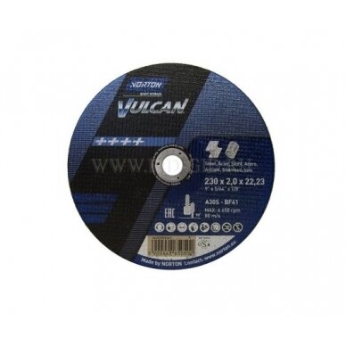 Norton pjovimo diskas A30S-BF41 230x2.0x22.23 VULCAN METAL/INOX Norton pjovimo diskas A30S-BF41 230x2.0x22.23 VULCAN METAL/INOX