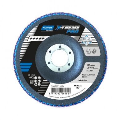 Norton Žiedlapinis diskas Conus R928 125x22 P80 X-TREME PRO METAL/INOX