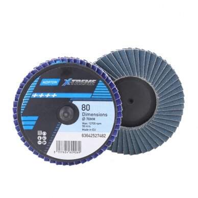 Norton Žiedlapinis diskas mini Flexi R828 75x6 P80 X-TREME METAL/INOX Norton Žiedlapinis diskas mini Flexi R828 75x6 P80 X-TREME METAL/INOX