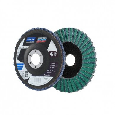 Norton Žiedlapinis diskas R822/RX22 (Zirc) 125x22 P40 SB4 Super Bleue Duo (Norstar) METAL/INOX, su dvigubais lapeliais Norton Žiedlapinis diskas R822/RX22 (Zirc) 125x22 P40 SB4 Super Bleue Duo (Norstar) METAL/INOX, su dvigubais lapeliais