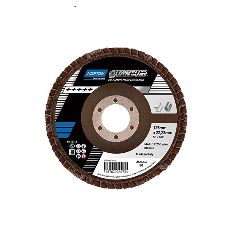 Norton Žiedlapinis diskas Conus R996 125x22 P80 QUANTUM METAL/INOX Norton Žiedlapinis diskas Conus R996 125x22 P80 QUANTUM METAL/INOX