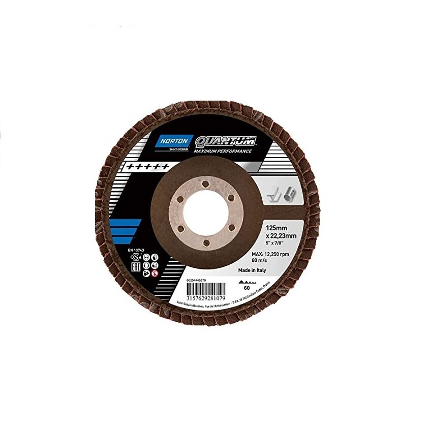Norton Žiedlapinis diskas Conus R996 125x22 P60 QUANTUM METAL/INOX Norton Žiedlapinis diskas Conus R996 125x22 P60 QUANTUM METAL/INOX