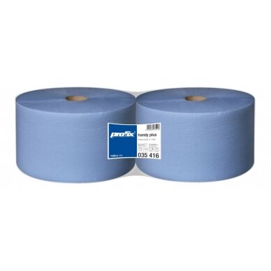 Pramoninių šluosčių rulonas 2 sluoksniai, (1000 lapelių, 360m, 22x36cm), mėlyna, Profix (rankšluostis)
