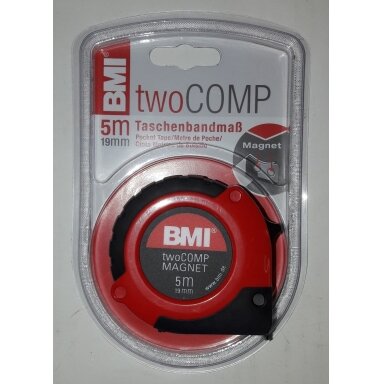 Ruletė BMI twoCOMP 5m. su magnetu 19mm. Ruletė BMI twoCOMP 5m. su magnetu 19mm.