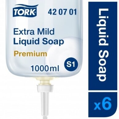 Skystas muilas Tork Premium Soap Extra Mild Non Perfumed S1, 1000 ml.