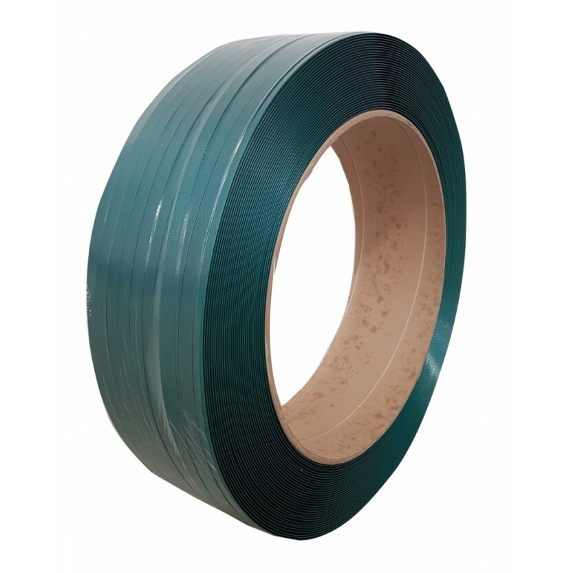 Tvirtinimo/ pakavimo juosta PET 15.5x0.6x2000 STR/406 žalia, trūkimo jėga 360 kg. Tvirtinimo/ pakavimo juosta PET 15.5x0.6x2000 STR/406 žalia, trūkimo jėga 360 kg.